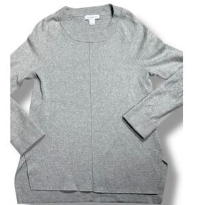 Liz Claiborne Gray Raglan Long Sleeve Sweater Casual Pullover Knit Top Size S